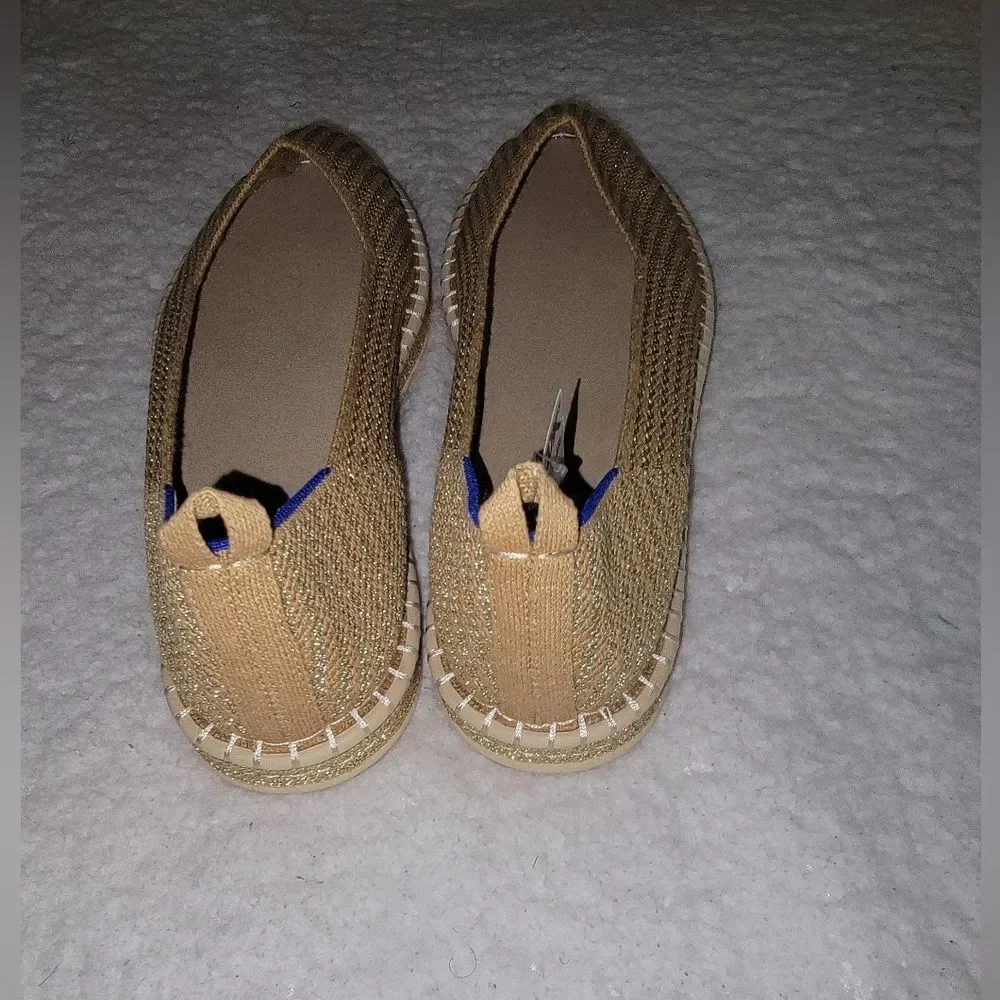 🆕️🥿ROTHY'S The Espadrille, Gold Diamond Metallic - Size 13